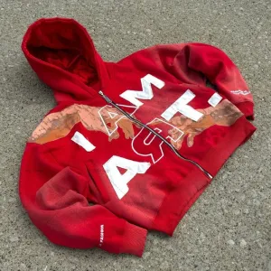 Advbridge Hip-hop Trendy Streetwear Y2K Harajuku American Retro Letter Print Zipper Hoodie Men's Punk Casual Colorful Oversized Sweatshirt