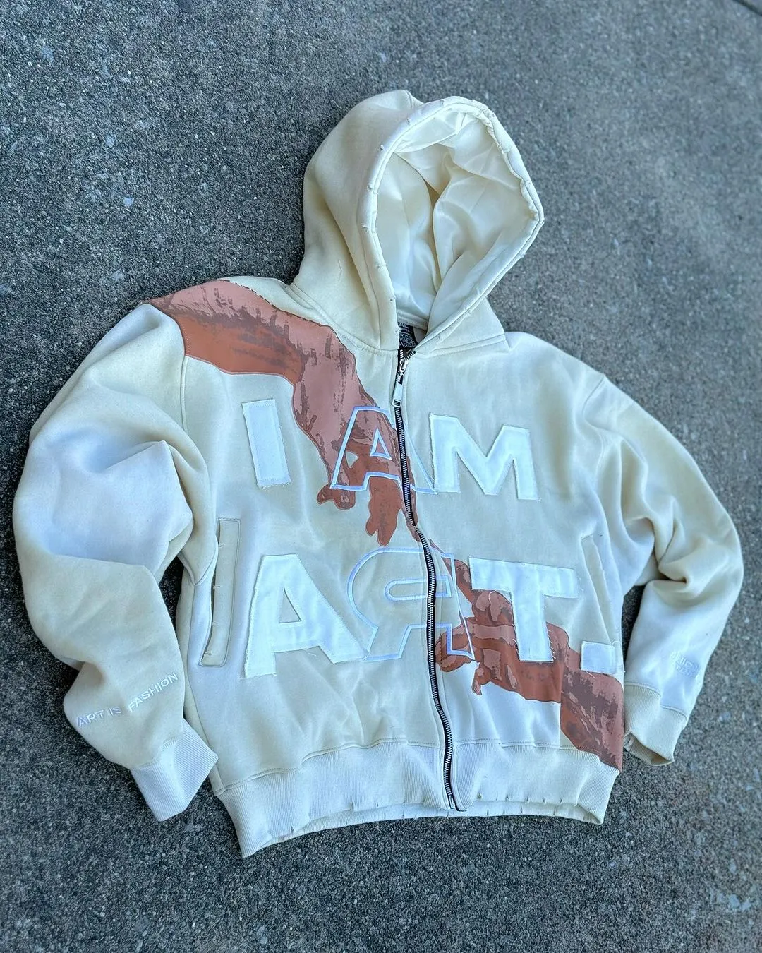 Advbridge Hip-hop Trendy Streetwear Y2K Harajuku American Retro Letter Print Zipper Hoodie Men's Punk Casual Colorful Oversized Sweatshirt