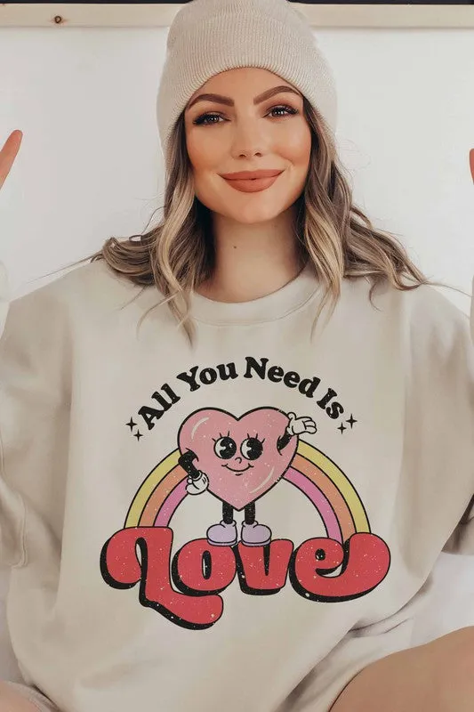 ALL YOU NEED IS LOVE GRAPHIC SWEATSHIRT