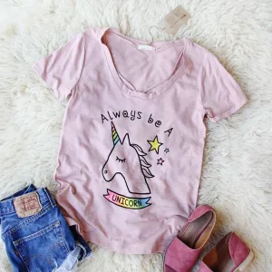 Always Be A Unicorn Tee in Pink