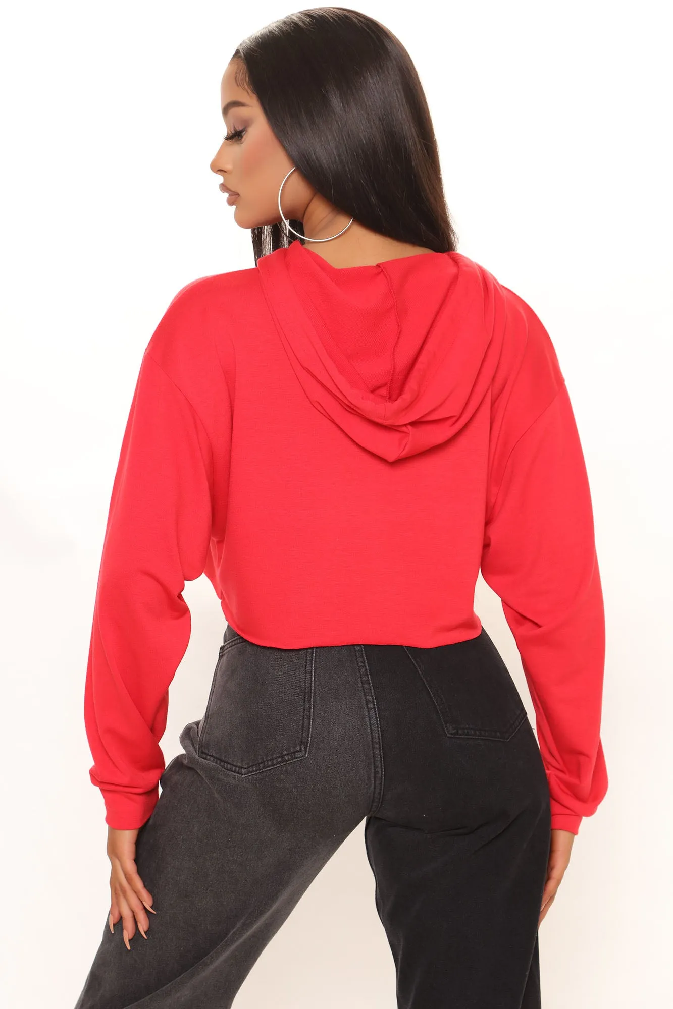 Atlanta Babe Cropped Hoodie - Red