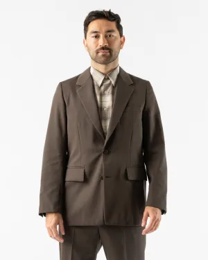 Auralee Light Wool Max Gabardine Jacket in Dark Brown
