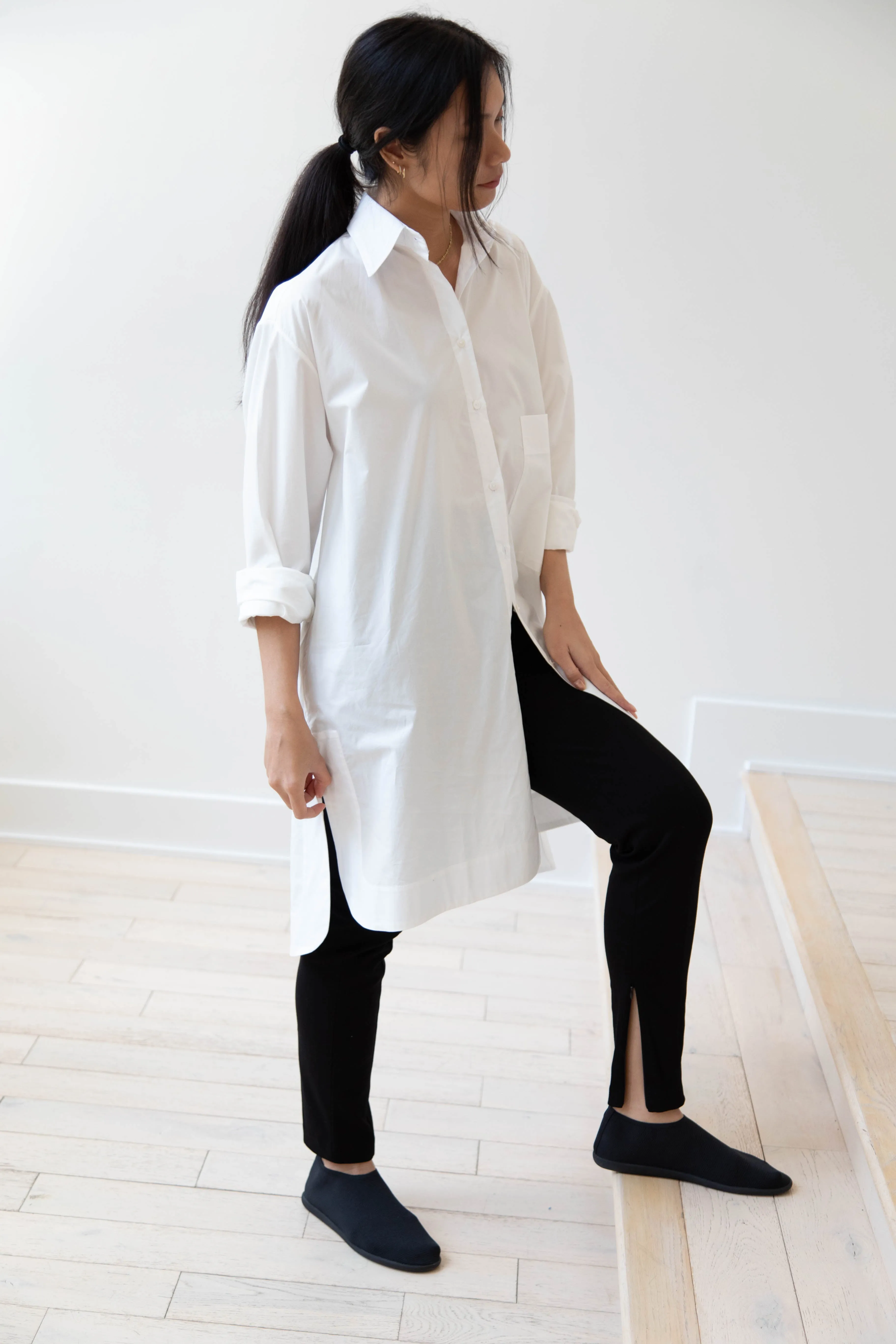 Auralee | Twist Smooth Skinny Pants in Black