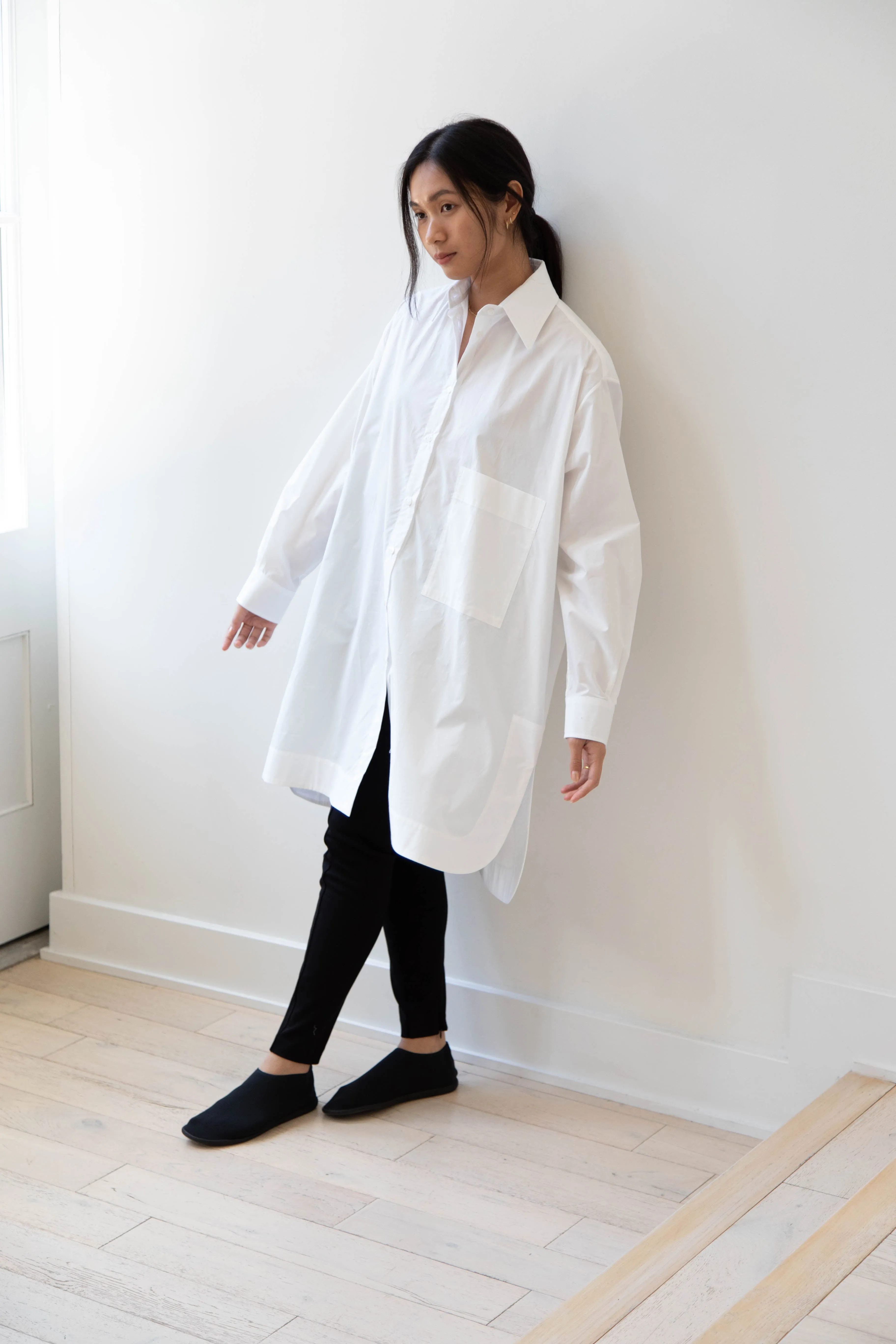 Auralee | Twist Smooth Skinny Pants in Black