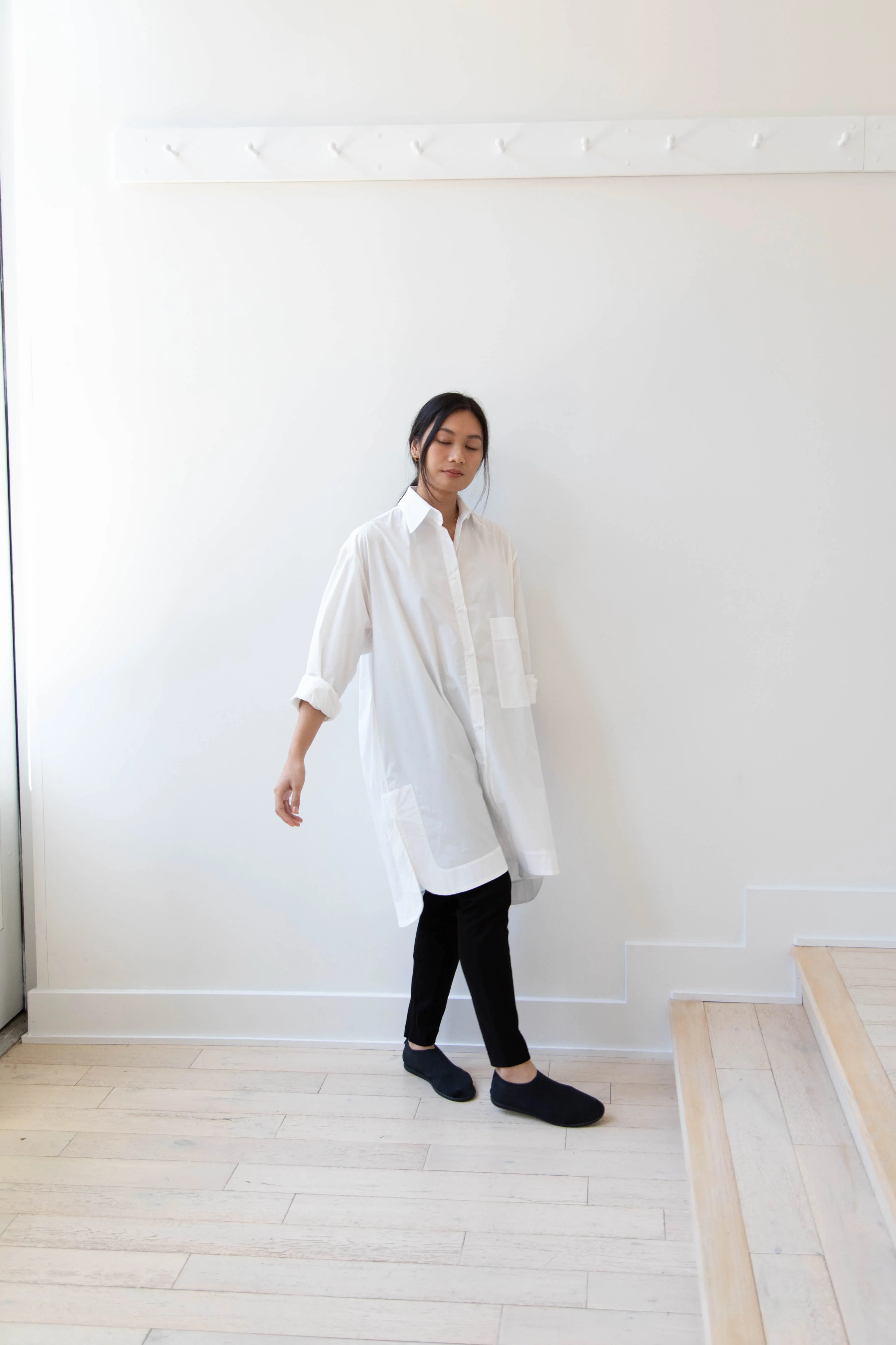Auralee | Twist Smooth Skinny Pants in Black