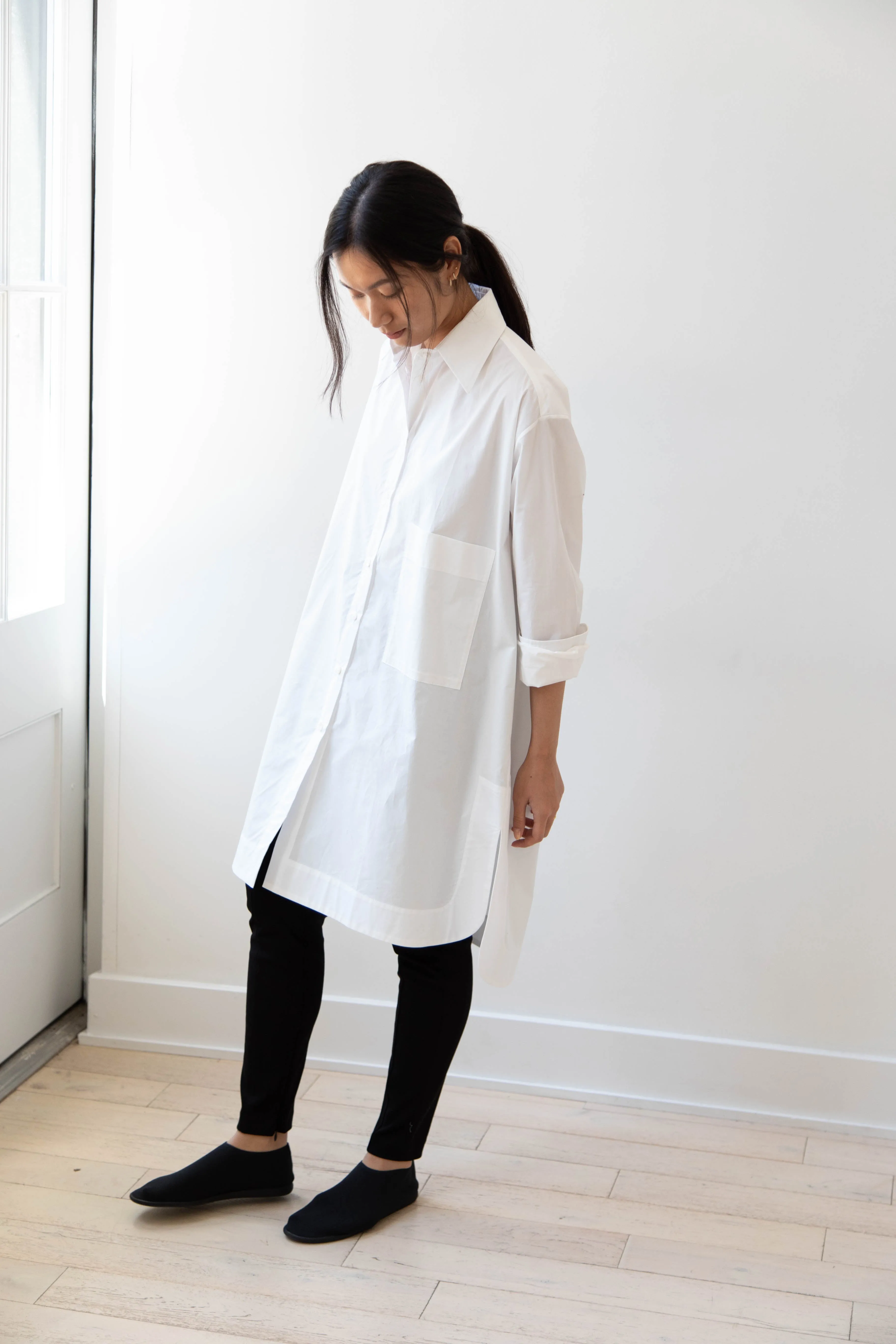 Auralee | Twist Smooth Skinny Pants in Black