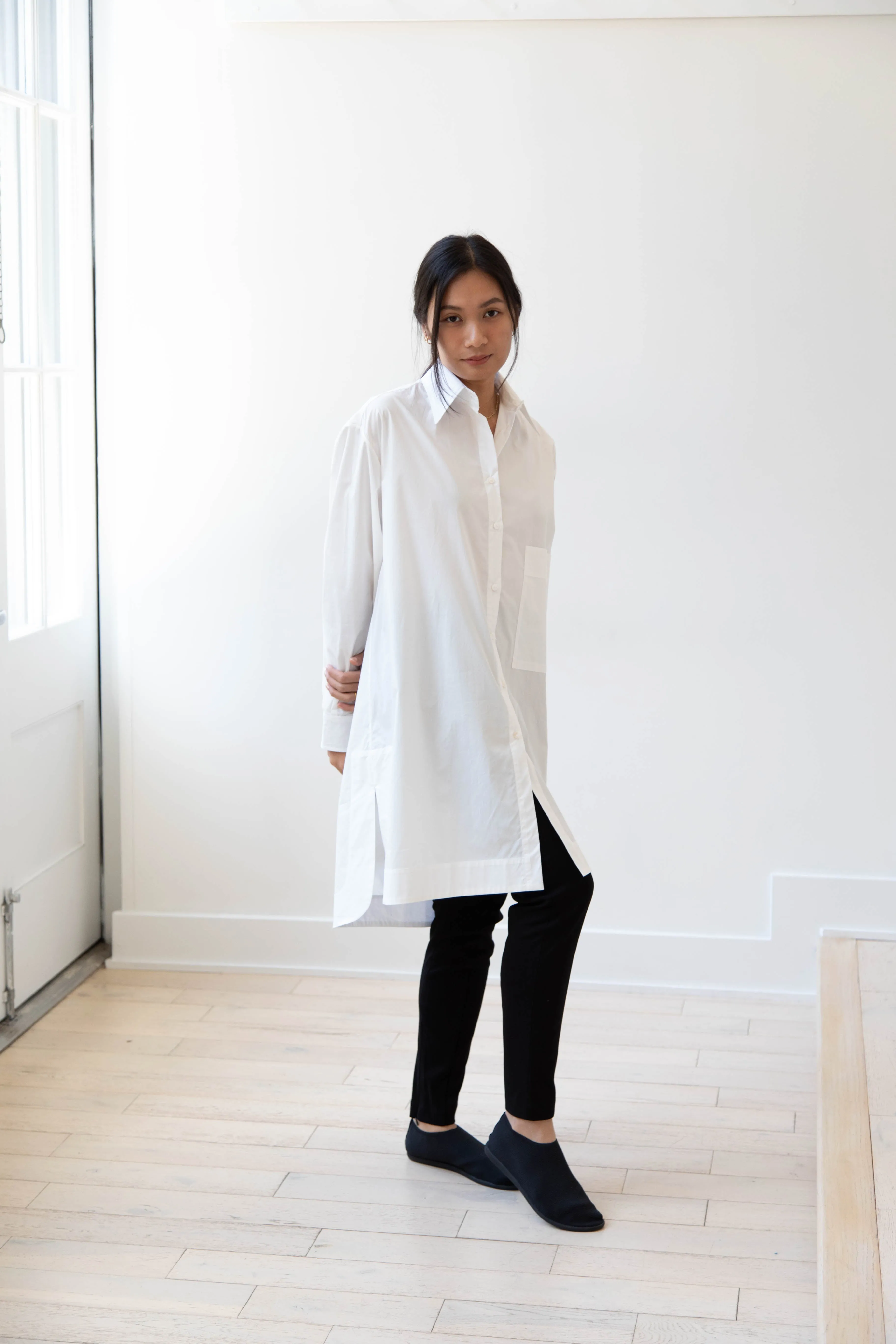 Auralee | Twist Smooth Skinny Pants in Black