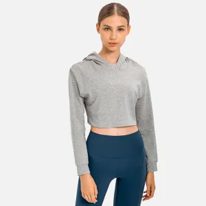 Autumn Winter Loose Half Short Hooded Sports Sweater Casual Fitness Running Exercise Coat
