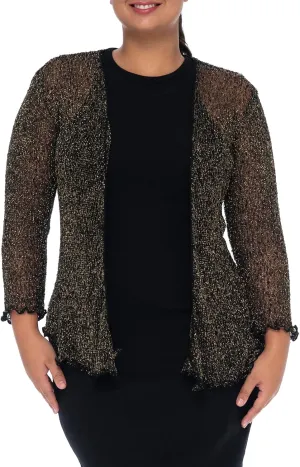 Back From Bali Womens Plus Size Shrug Bolero Sheer Cardigan Arm Cover 2X 3X 4X Lightweight