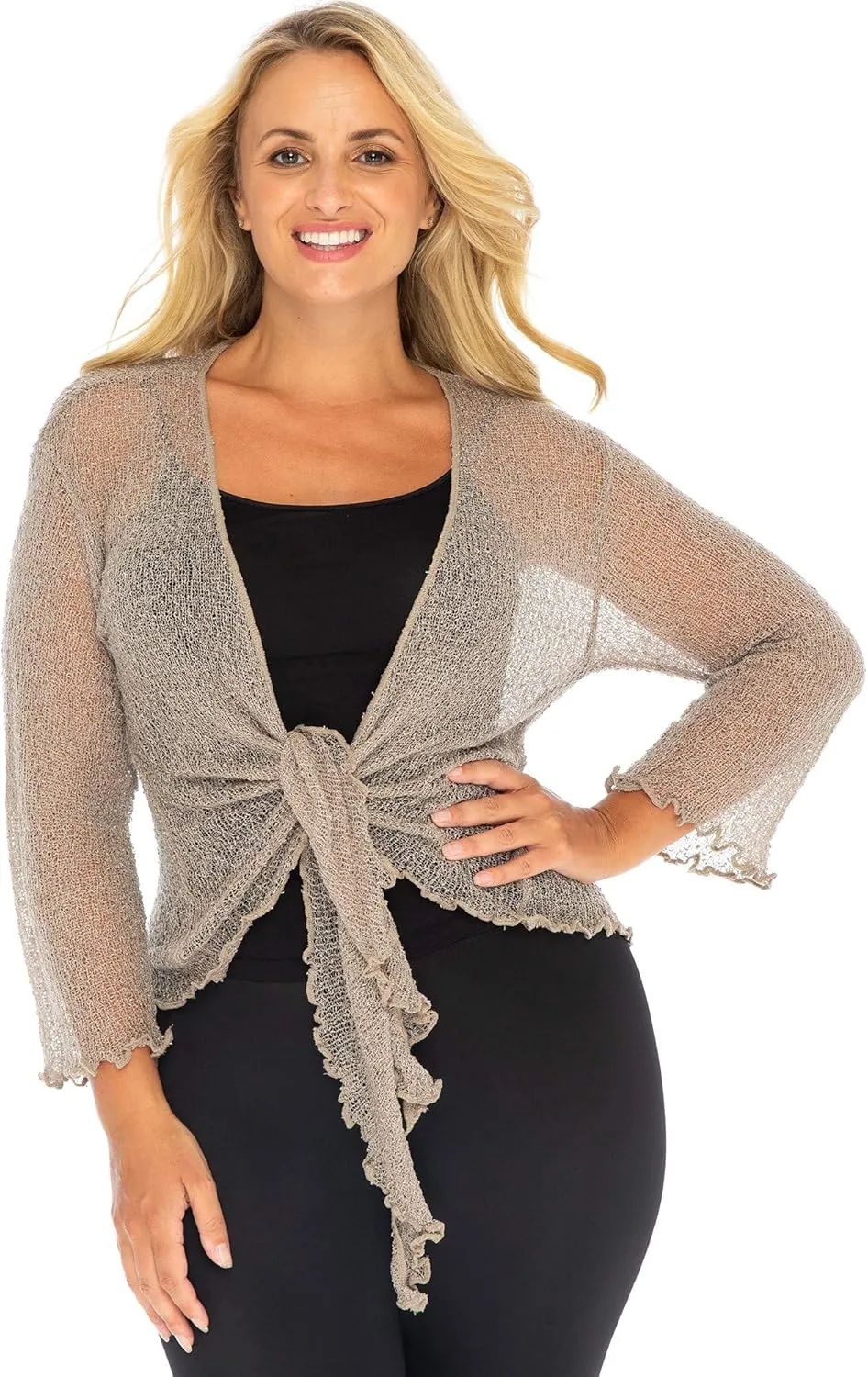 Back From Bali Womens Plus Size Shrug Bolero Sheer Cardigan Arm Cover 2X 3X 4X Lightweight