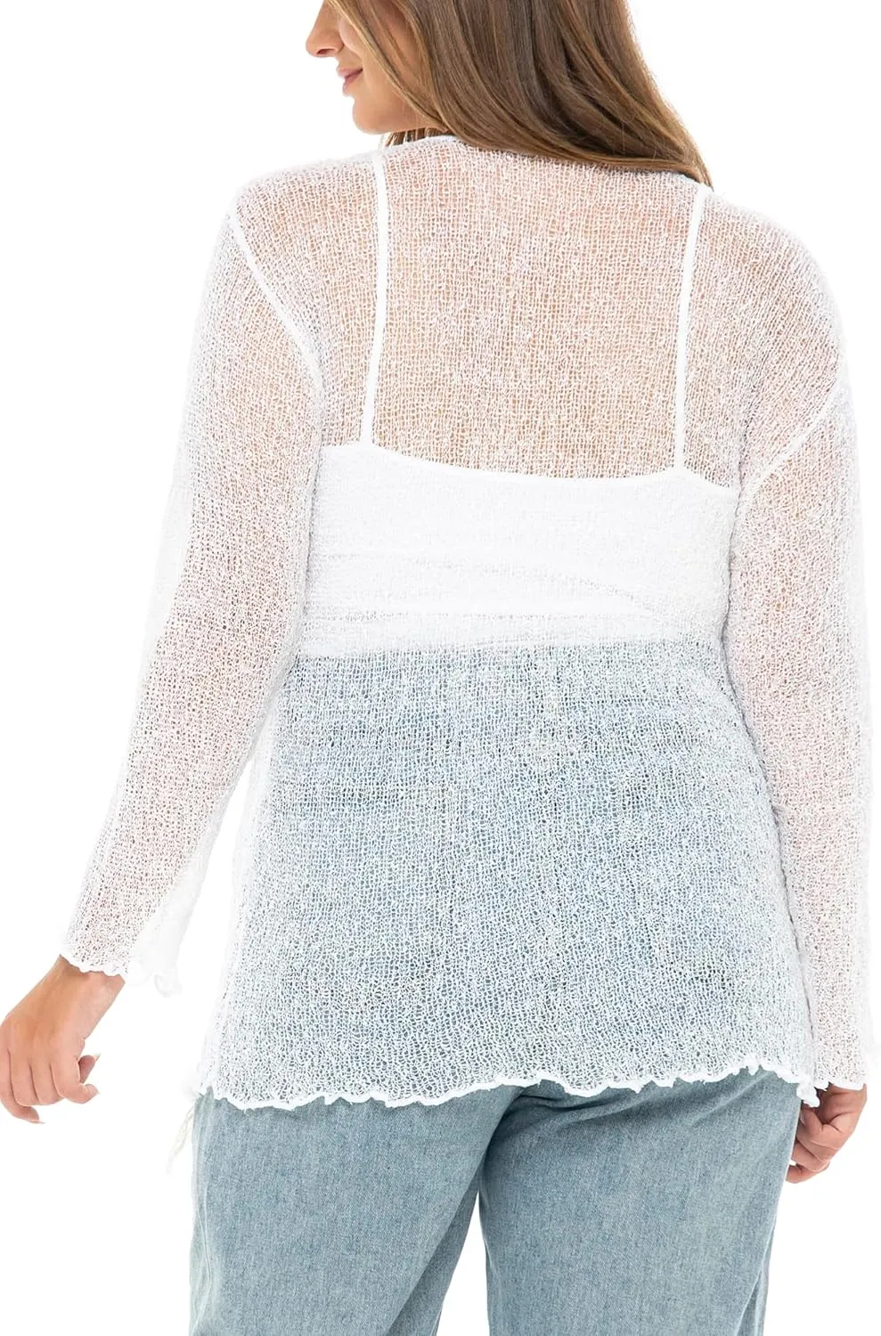 Back From Bali Womens Plus Size Shrug Bolero Sheer Cardigan Arm Cover 2X 3X 4X Lightweight