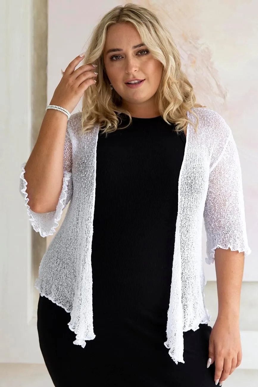 Back From Bali Womens Plus Size Shrug Bolero Sheer Cardigan Arm Cover 2X 3X 4X Lightweight
