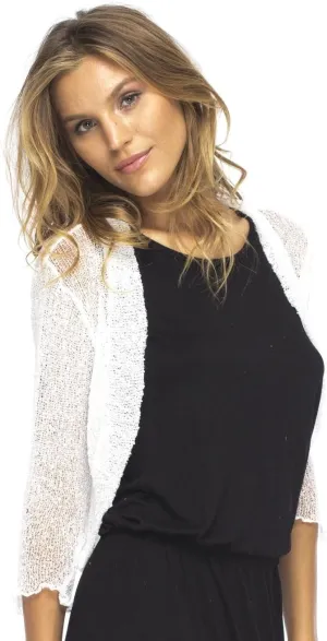 Back From Bali Womens Sheer Shrug Cropped Bolero Jacket Lightweight Knit Cardigan Sweater for Dresses