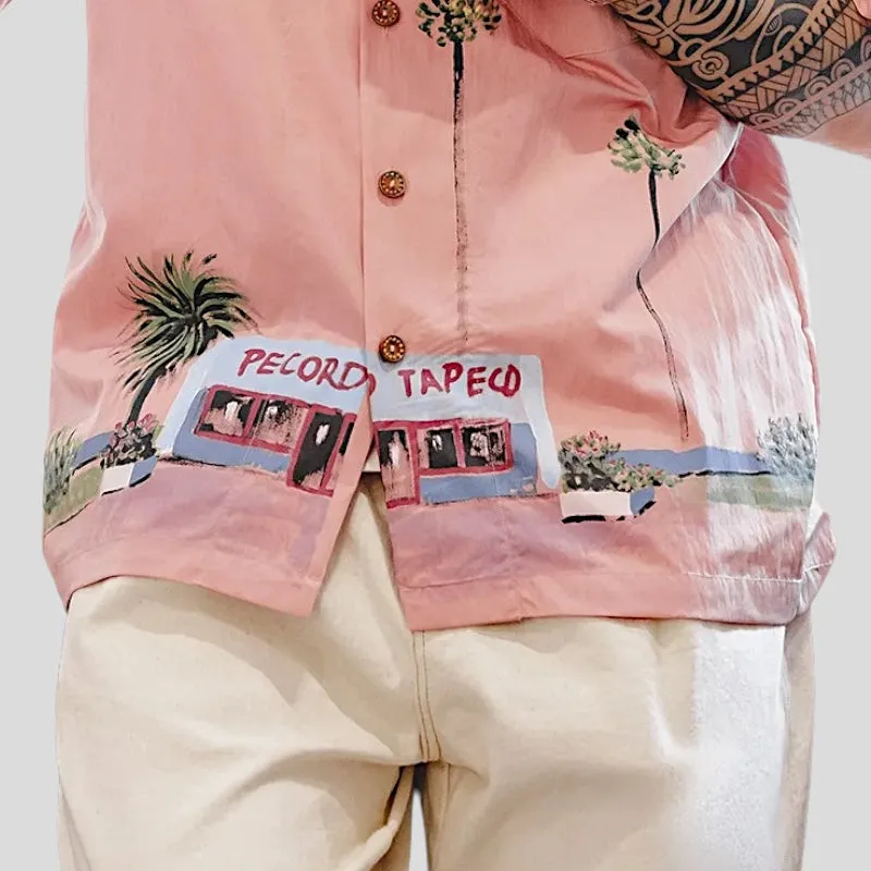Beach side print classic camp shirt
