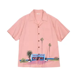 Beach side print classic camp shirt