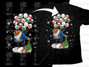Beast Christmas Balloons and Presents Festive Png Digital Download