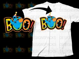 Boo! Cookie Monster Sesame Street Halloween Png Digital Download