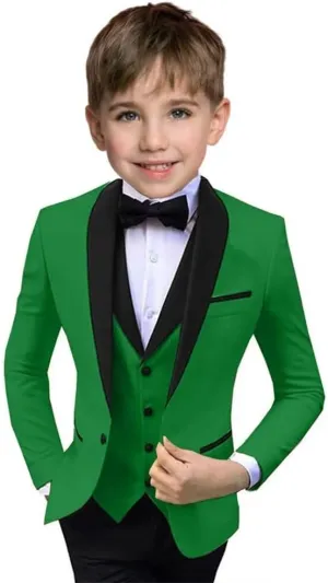 Boys Suit 3 Piece Ring Bearer Suit Boys Formal Jacket Vest Pants Suits Wedding Outfit for Party Prom Suit