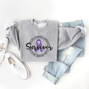 Breast Cancer Survivor Circle Graphic Sweatshirt