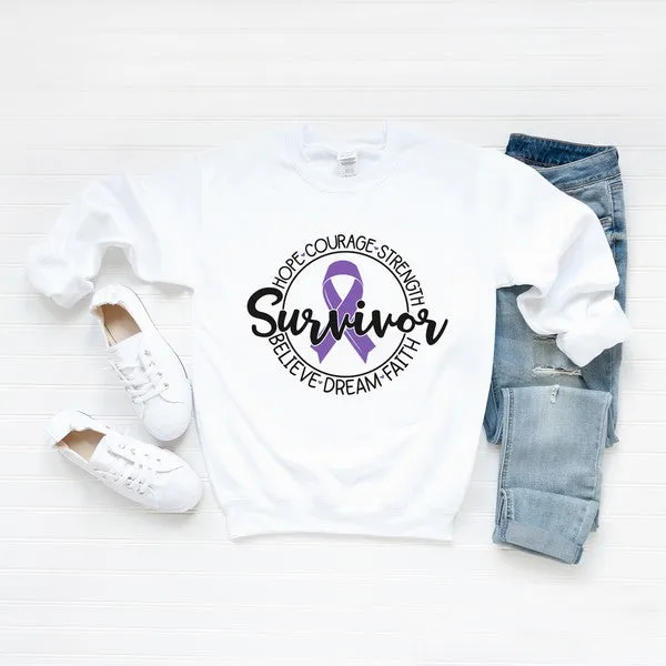 Breast Cancer Survivor Circle Graphic Sweatshirt