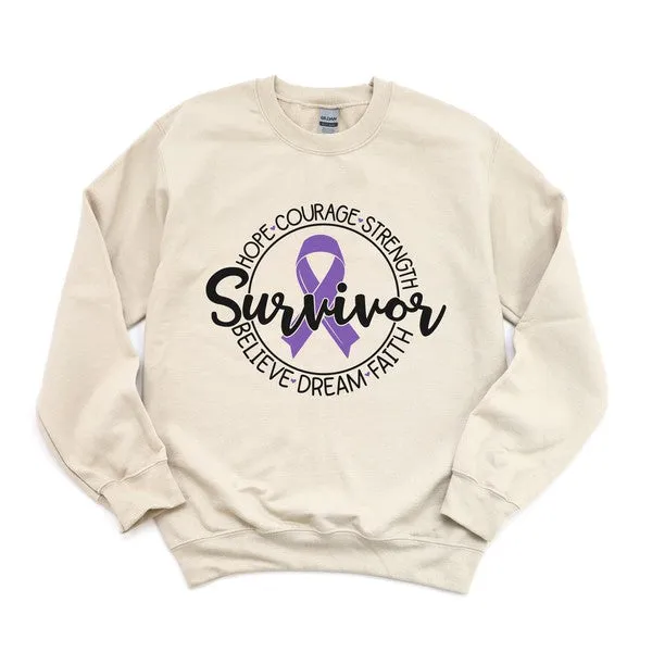 Breast Cancer Survivor Circle Graphic Sweatshirt