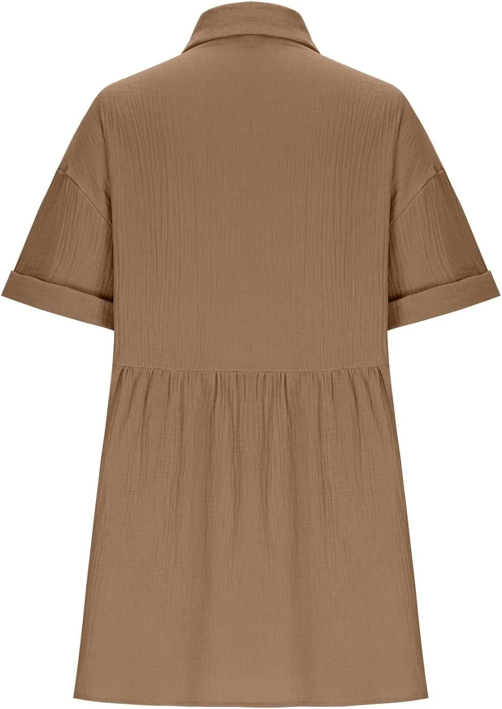 Button Down Babydoll Dress for Women Casual Summer Ruffle Mini Dresses 2025 Trendy Vacation Clothes Loose Sundress