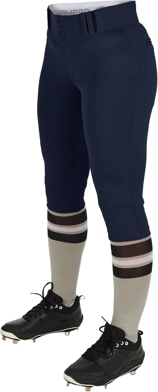 CHAMPRO Girls' Knicker Style Low-Rise Softball Pants