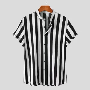 CLASSIC STRIPE LOW-COLLAR SHIRT
