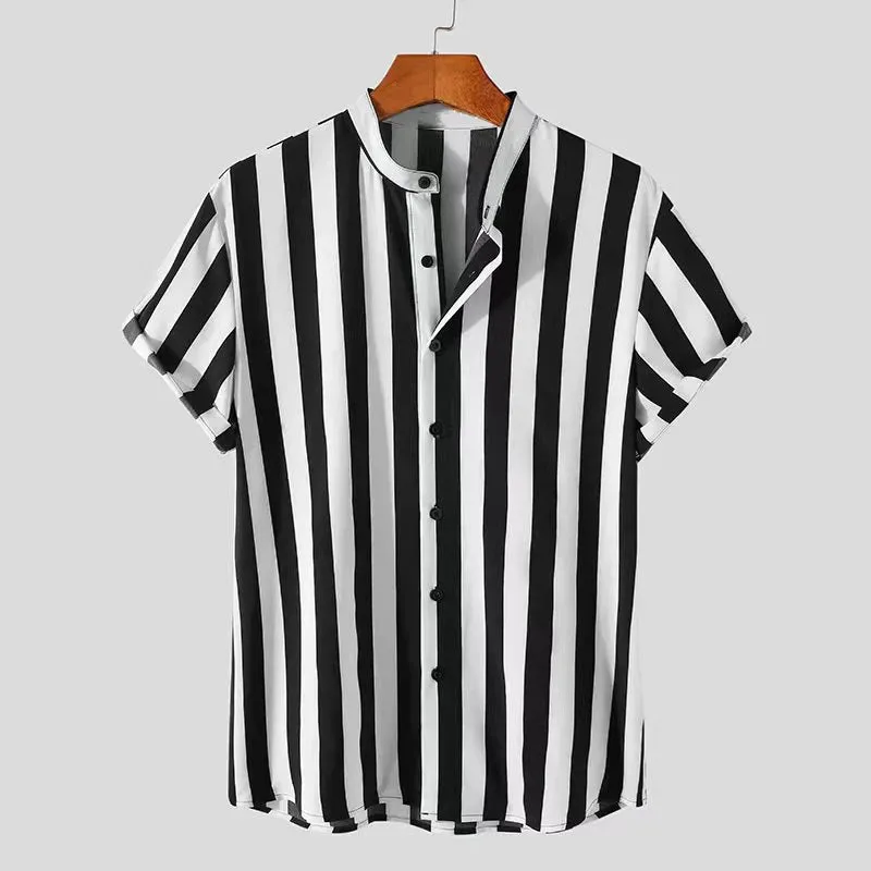 CLASSIC STRIPE LOW-COLLAR SHIRT