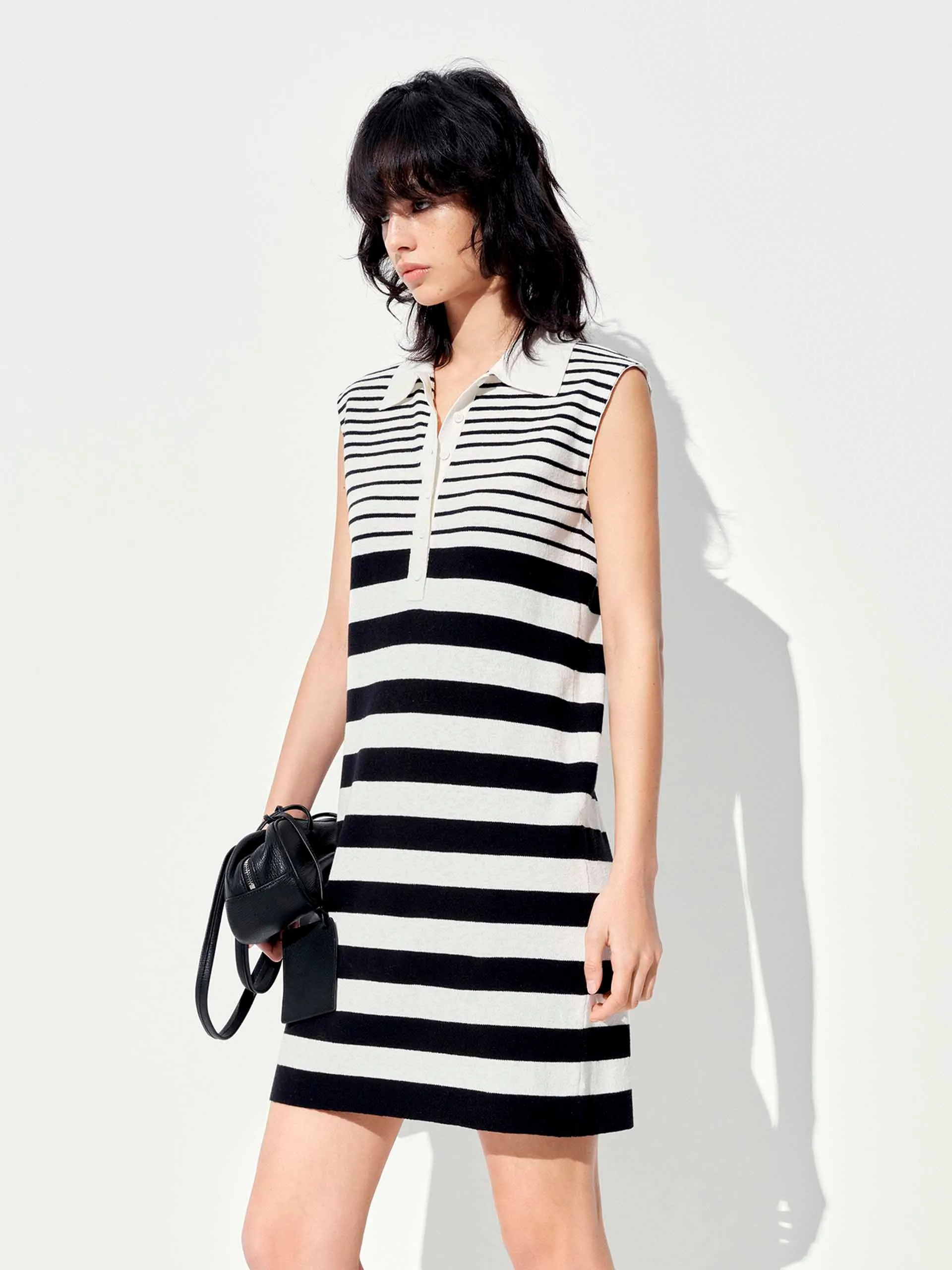 Cotton Blend Striped Dress