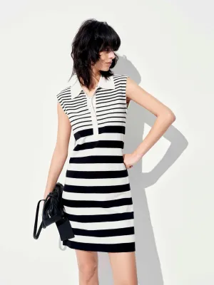 Cotton Blend Striped Dress