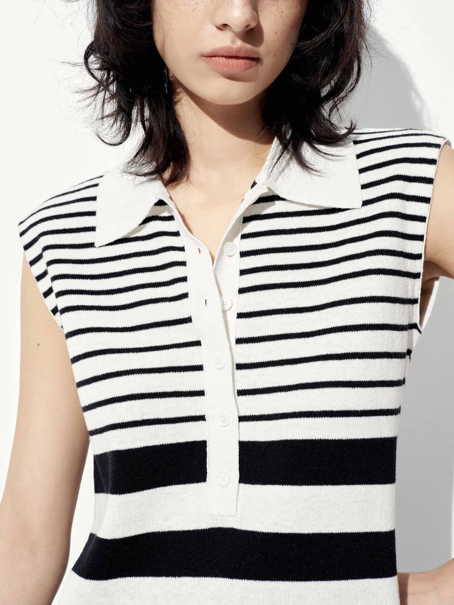 Cotton Blend Striped Dress