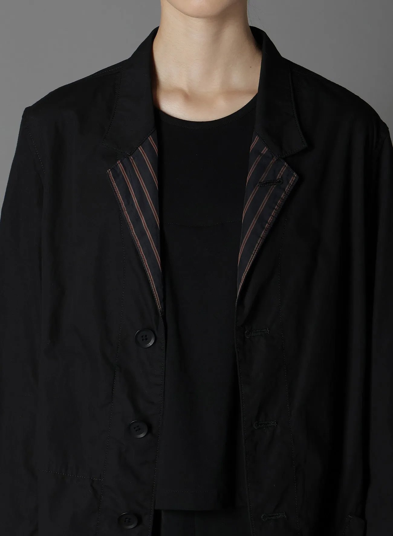 COTTON BROAD   CUPRA STRIPE STRIPE SWITCHING LONG JACKET
