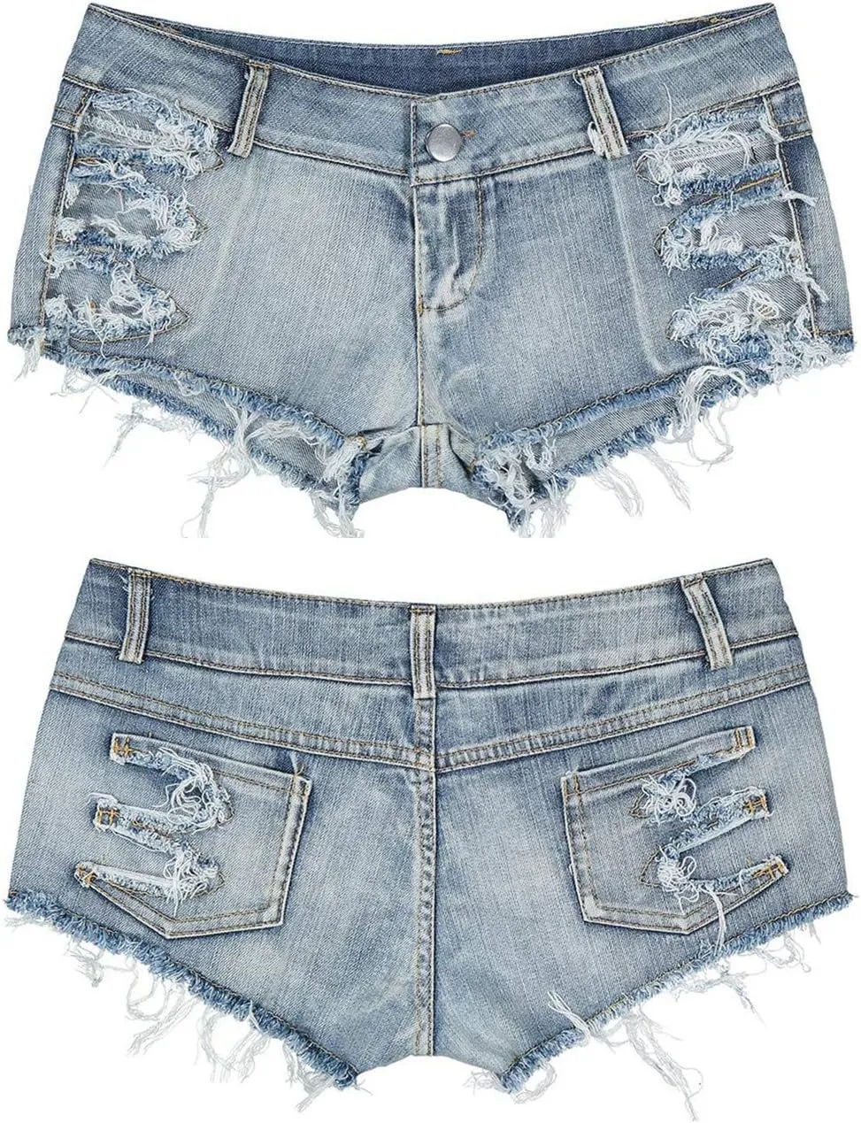Cresay Women's Sexy Cut Off Denim Jeans Shorts Mini Hot Pants Clubwear