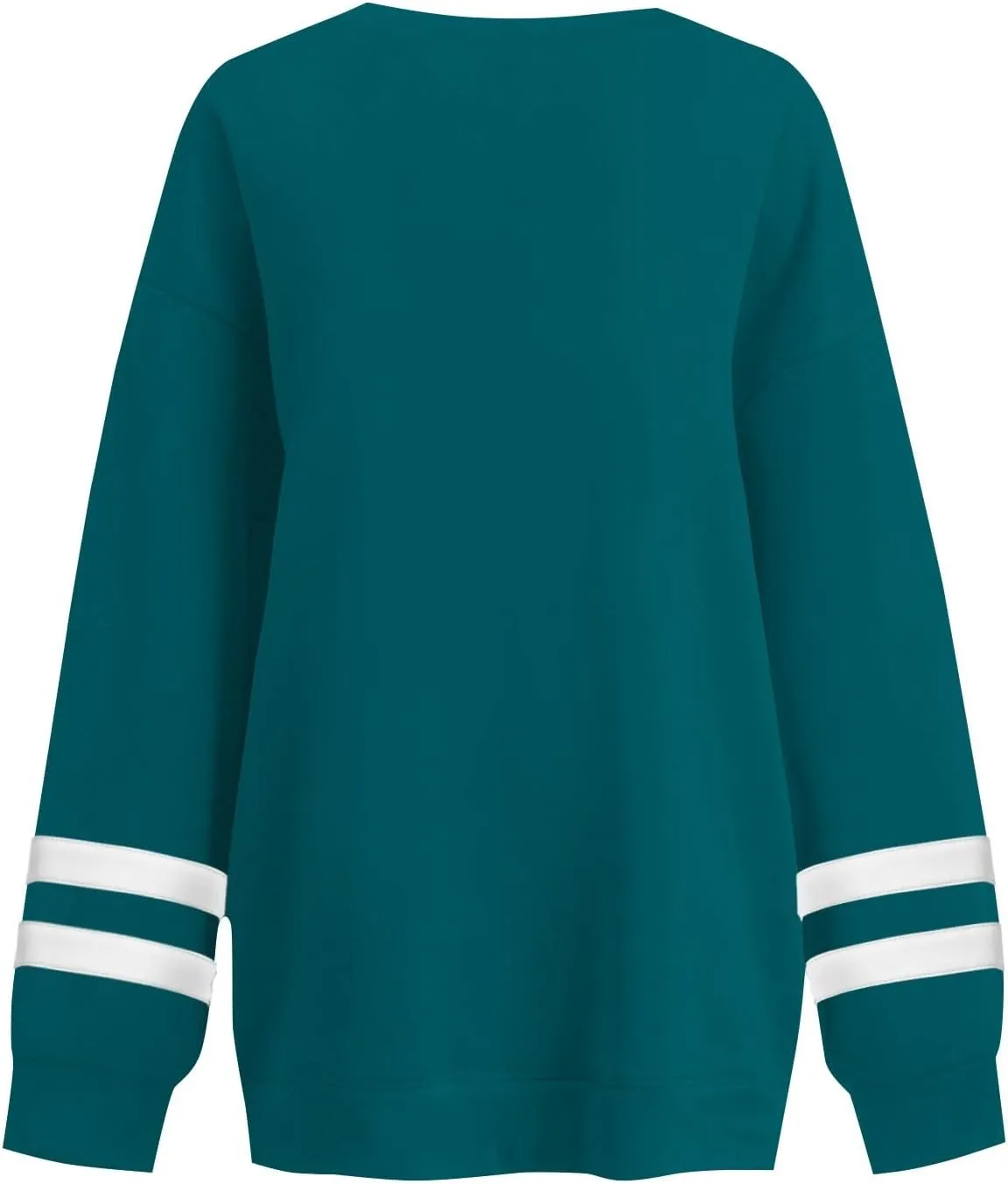 Crew Neck Sweatshirts Women Plus Size Fleece Striped Sweatshirt Oversized Athletic Active Drop Shoulder Pullover