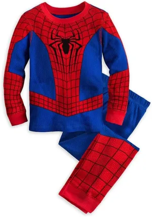 Disney Store Deluxe Spiderman Spider Man PJ Pajamas Boys Toddlers