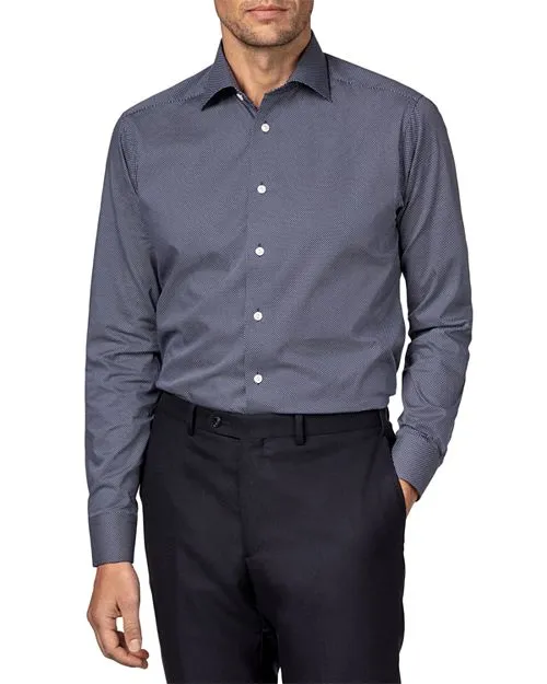 Eton Polka Dot Slim Fit Classic Shirt, Blue
