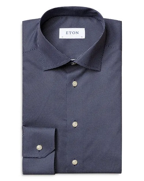 Eton Polka Dot Slim Fit Classic Shirt, Blue