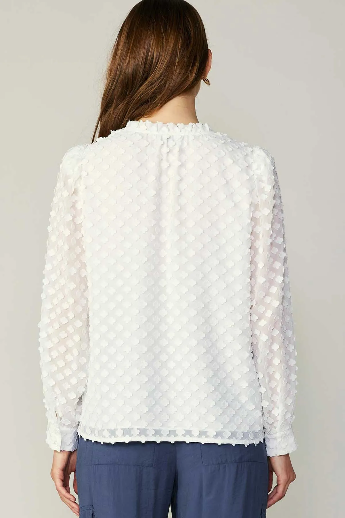 Flower Jacquard Blouse
