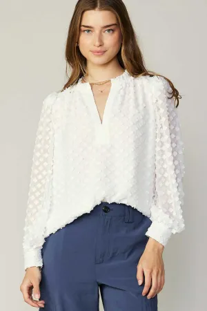 Flower Jacquard Blouse