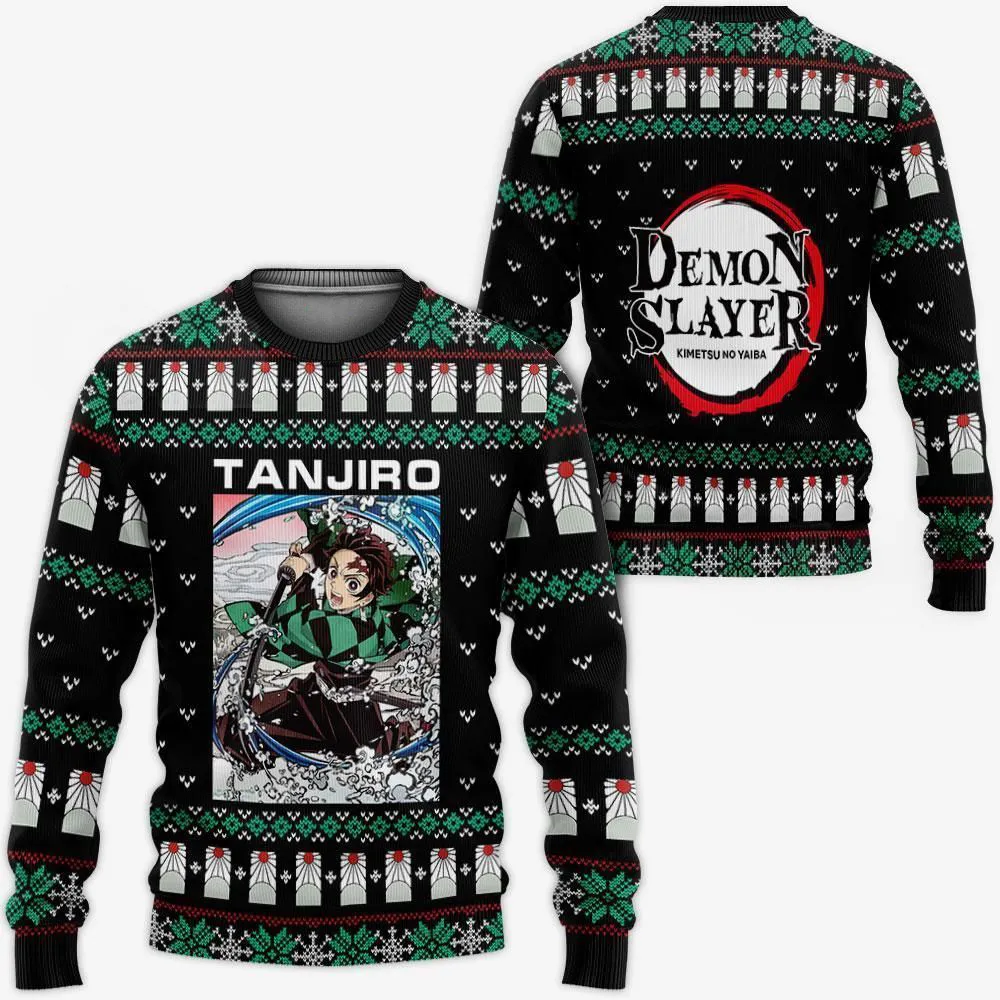 Giftngon - Tanjiro Kamado Ugly Sweater Christmas Demon Slayer Anime Gift For Kids