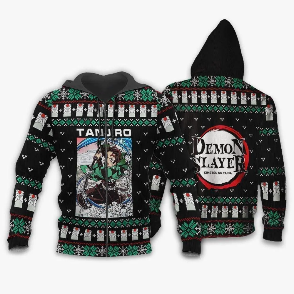 Giftngon - Tanjiro Kamado Ugly Sweater Christmas Demon Slayer Anime Gift For Kids