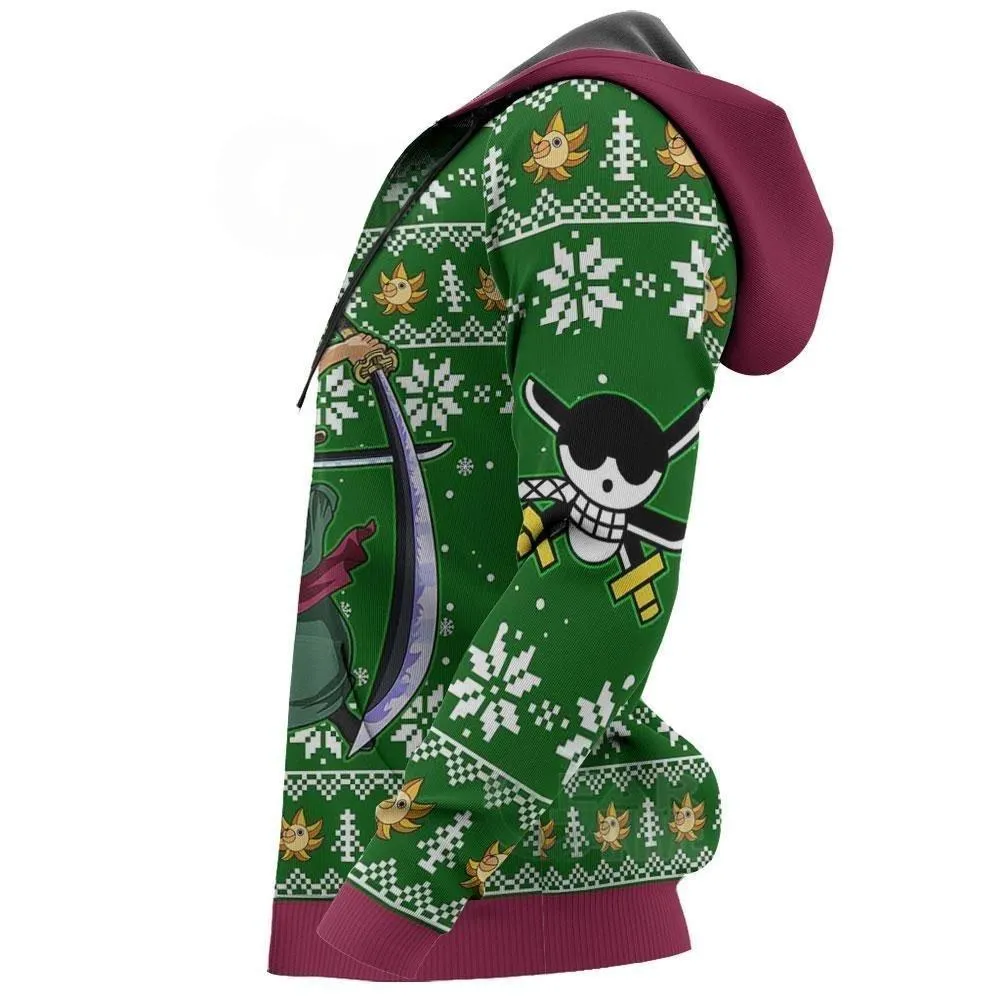Giftngon - Zoro Ugly Christmas Sweater One Piece Anime Xmas