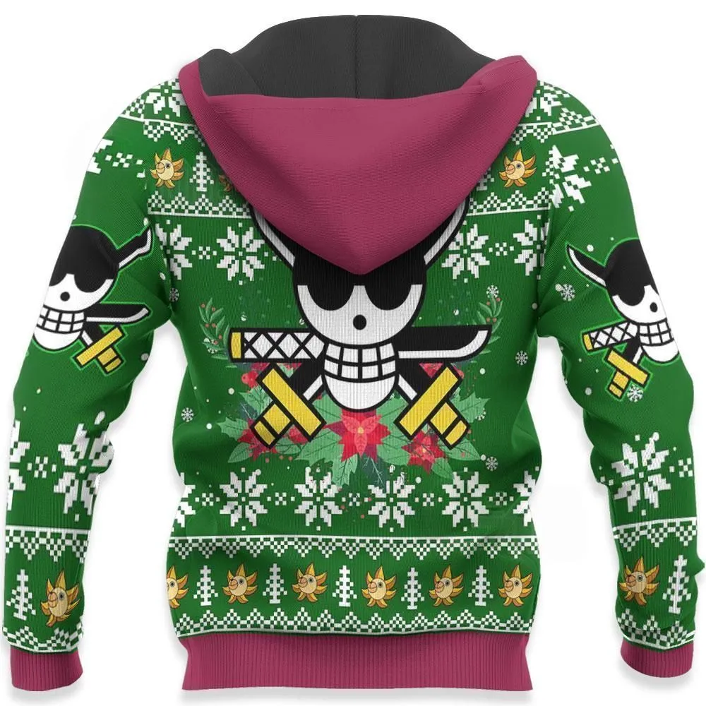 Giftngon - Zoro Ugly Christmas Sweater One Piece Anime Xmas