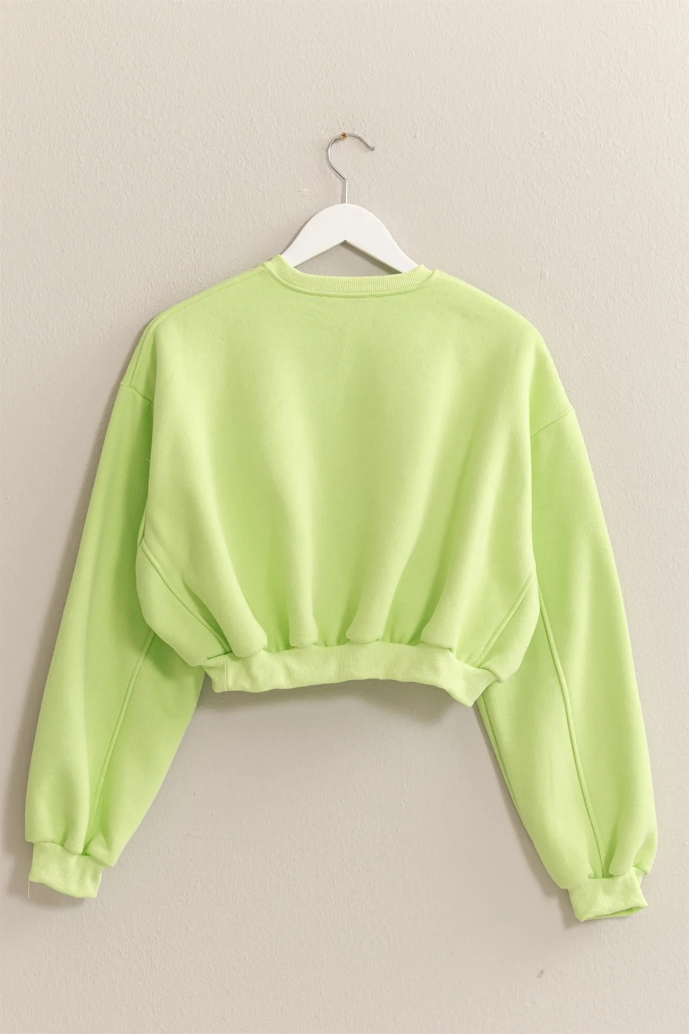 HF24E983-WASHED FRENCH TERRY CROPPED SWEATSHIRT