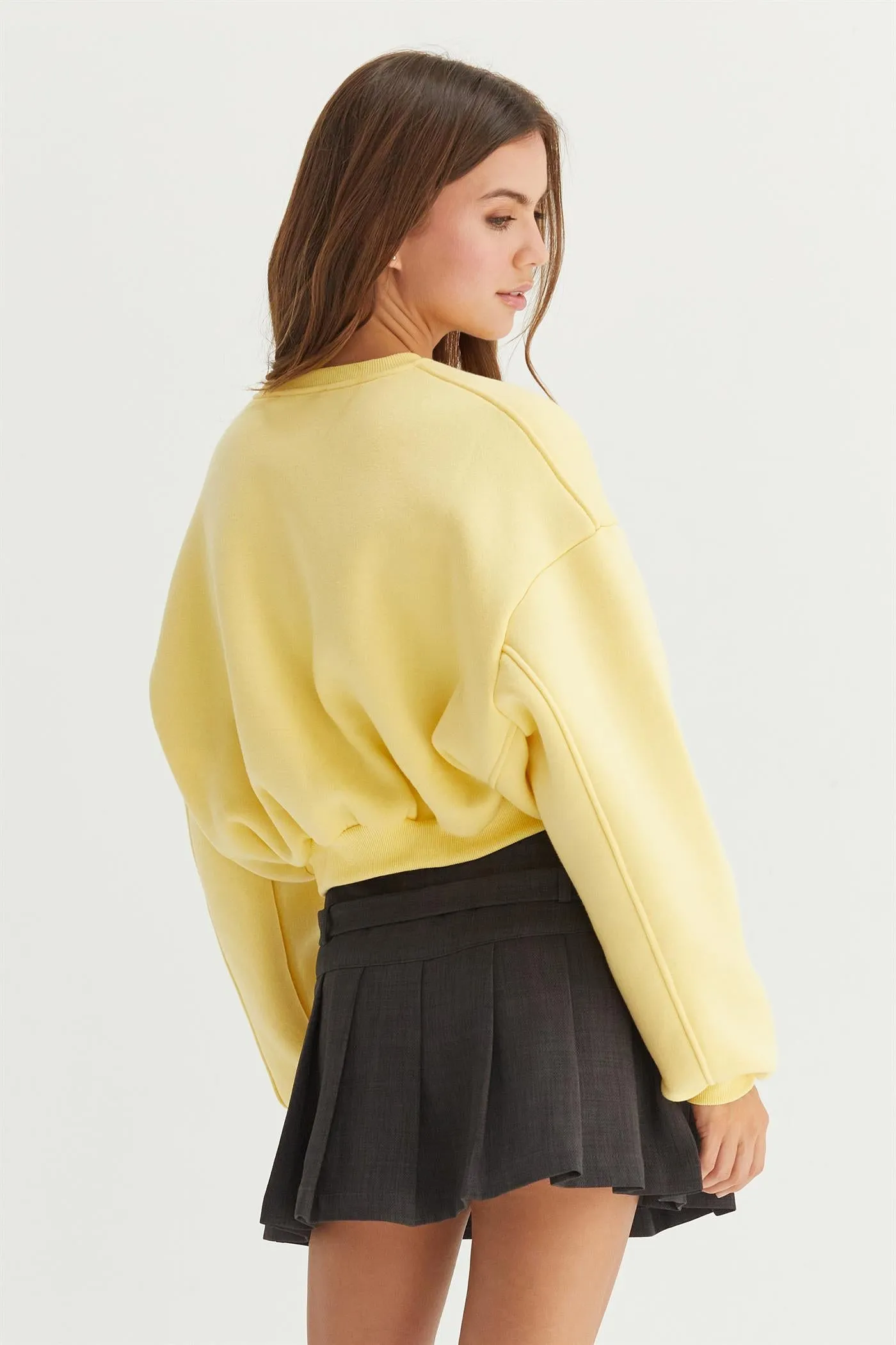 HF24E983-WASHED FRENCH TERRY CROPPED SWEATSHIRT