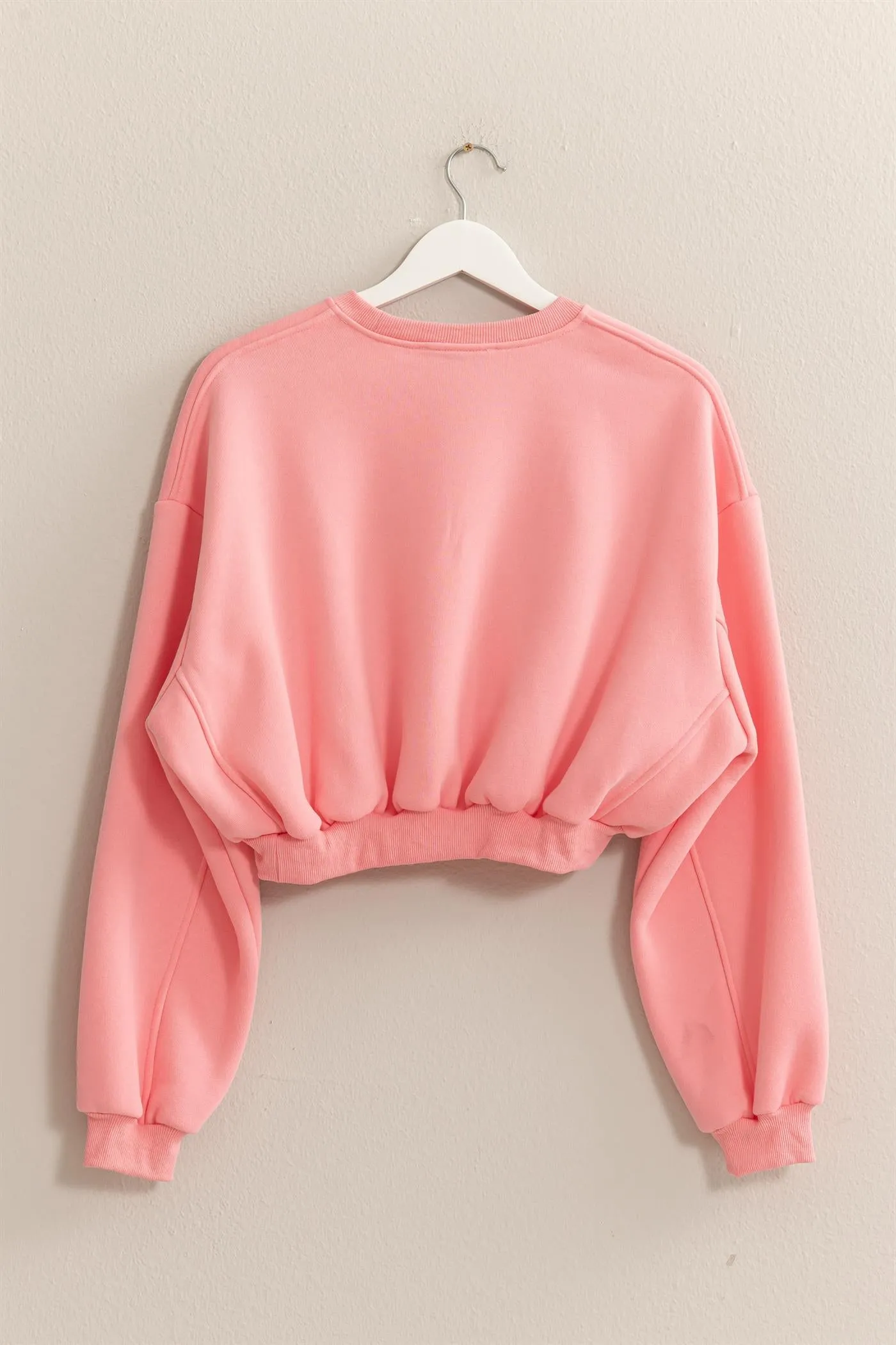 HF24E983-WASHED FRENCH TERRY CROPPED SWEATSHIRT