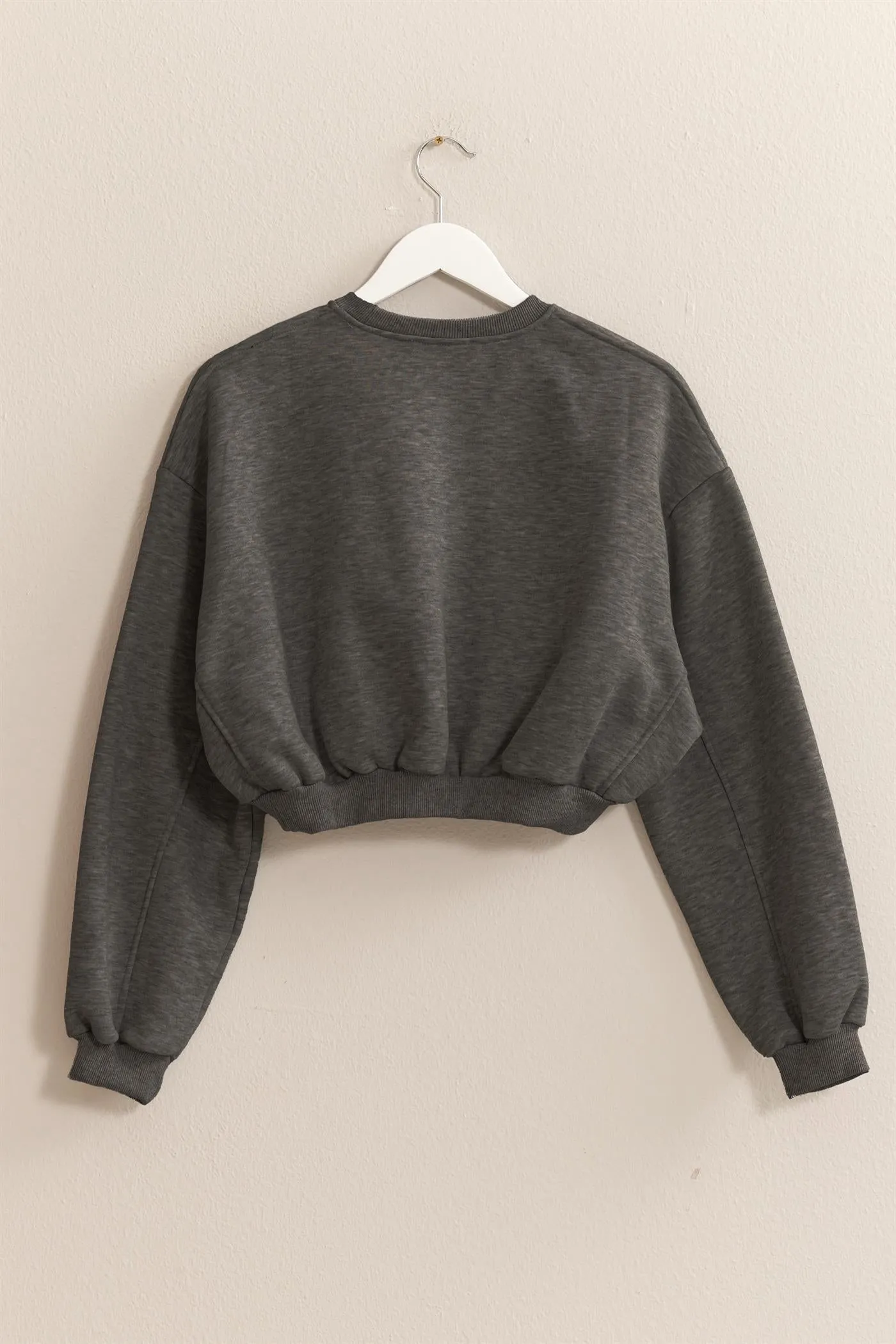 HF24E983-WASHED FRENCH TERRY CROPPED SWEATSHIRT