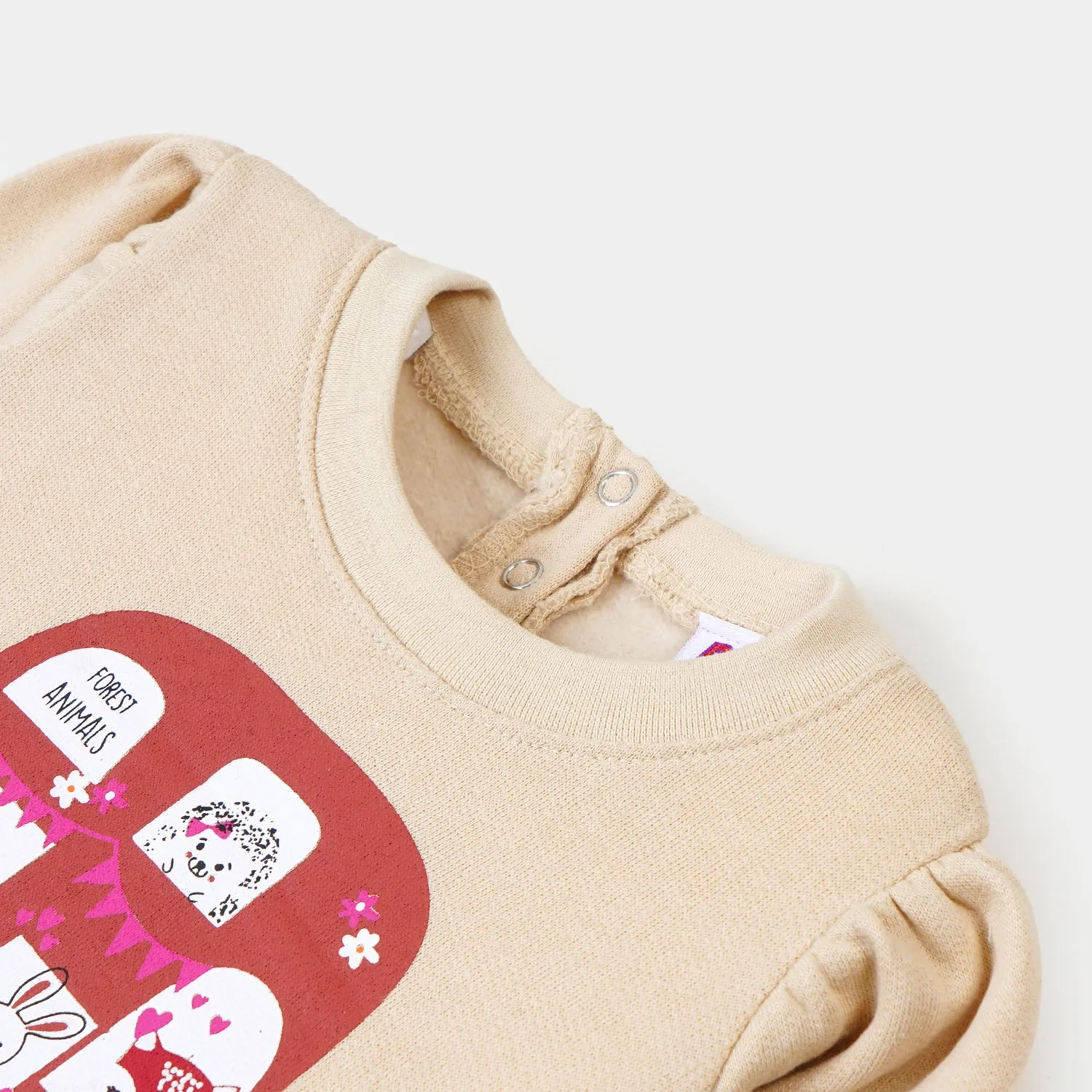Infant Girls Sweatshirt Save The Forest-Beige