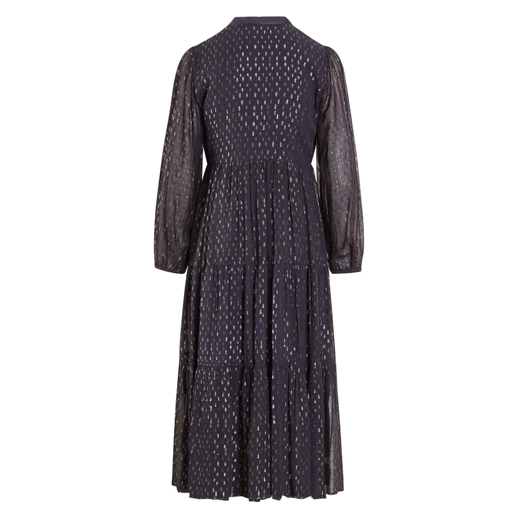 Ink Metallic Lurex Tie It up Springfield Dress